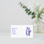 Balletschoenen blauw visitekaartje (Staand voorkant)