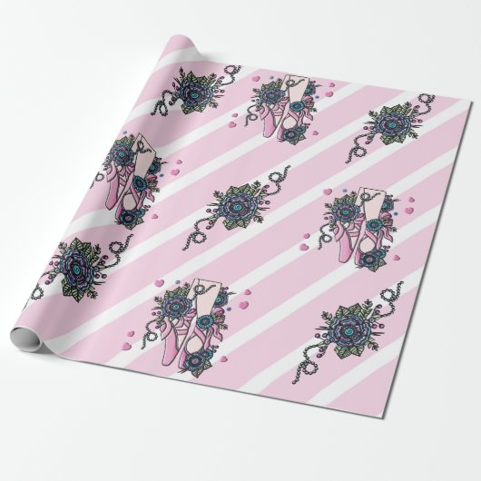 Balletschoenen Cadeaupapier (Uitgerold)