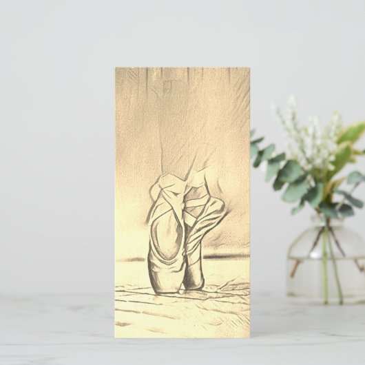  balletschoenen Dank u Kaart leraar (Staand voorkant)