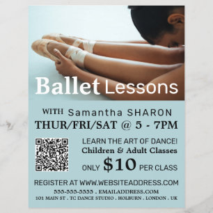 Balletschoenen, danslesson Adverteren flyer