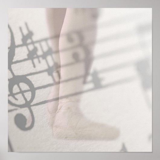 balletschoenen, muzieknoten poster (Voorkant)