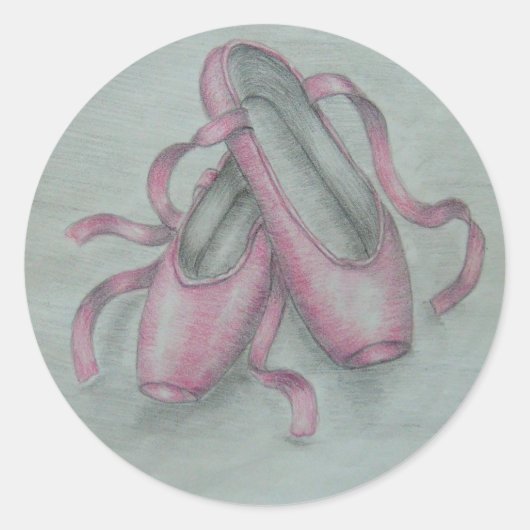 Balletschoenen Ronde Sticker (Voorkant)
