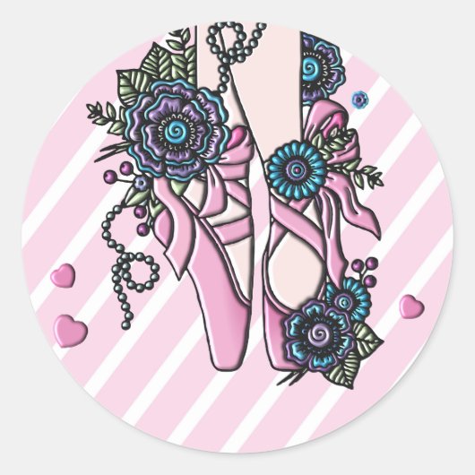 Balletschoenen Ronde Sticker (Voorkant)