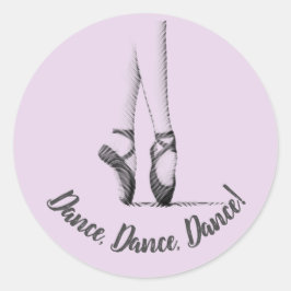 Balletschoentjes - Dansthema - Gepersonaliseerd Li Ronde Sticker