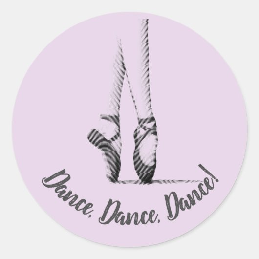 Balletschoentjes - Dansthema - Gepersonaliseerd Li Ronde Sticker (Voorkant)