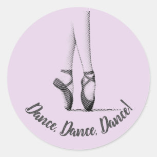 Balletschoentjes - Dansthema - Gepersonaliseerd Li Ronde Sticker