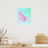 Balletschoepen en pinda's in roze Waterverven Poster (Keuken)