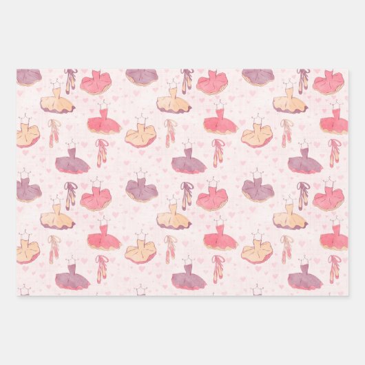 Balletschoten en -hart inpakpapier vel (Voorkant 2)