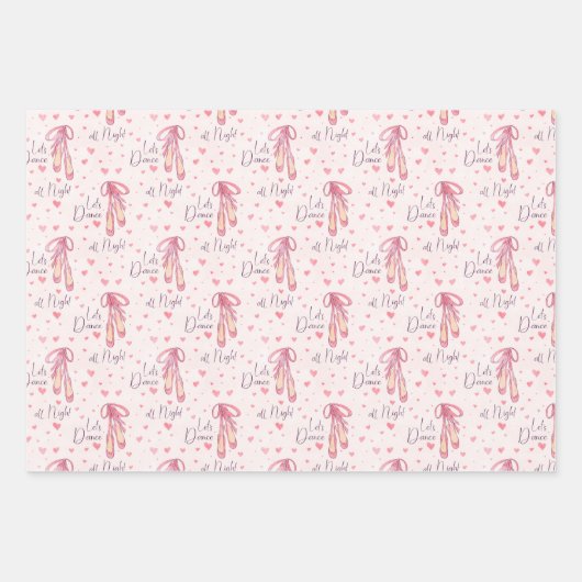 Balletschoten en -hart inpakpapier vel (Voorkant)