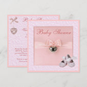 Balletschoten en vergrendelbare meisjes Roze Baby  Kaart (Voorkant / Achterkant)