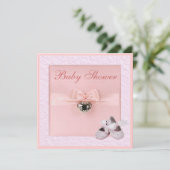 Balletschoten en vergrendelbare meisjes Roze Baby  Kaart (Staand voorkant)