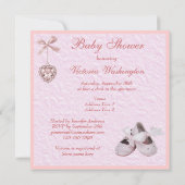 Balletschoten en vergrendelbare meisjes Roze Baby  Kaart (Achterkant)