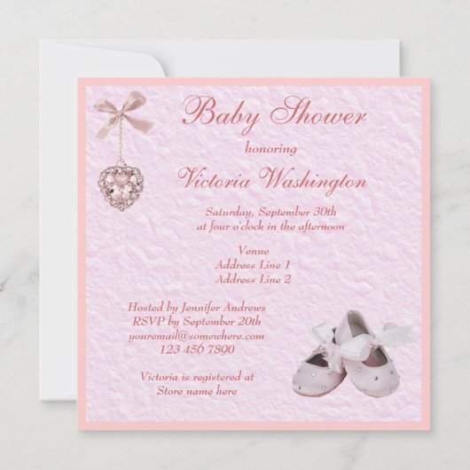 Balletschoten en vergrendelbare meisjes Roze Baby  Kaart (Achterkant)