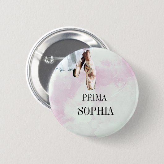 Balletslippers Pointe Personal Pink Ronde Button 5,7 Cm (Voorkant /achterkant)