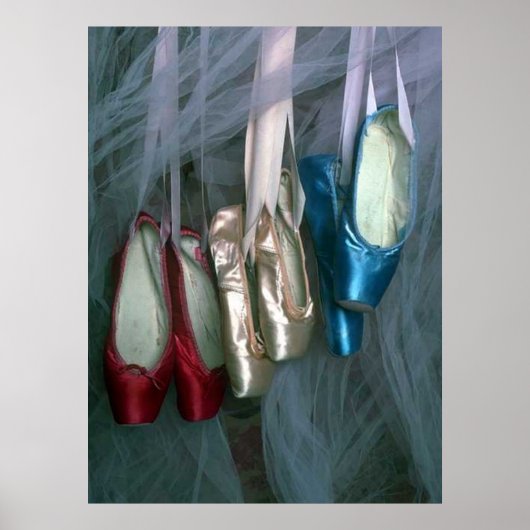 ballettenschoenen in drie kleuren poster (Voorkant)