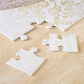 Ballettenschoenen - Roze Gold White Legpuzzel (Zijkant)