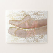 Ballettenschoenen - Roze Gold White Legpuzzel (Horizontaal)