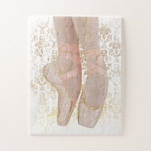 Ballettenschoenen - Roze Gold White Legpuzzel