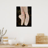 Ballettenschoenen - zwart roze goud poster (Keuken)