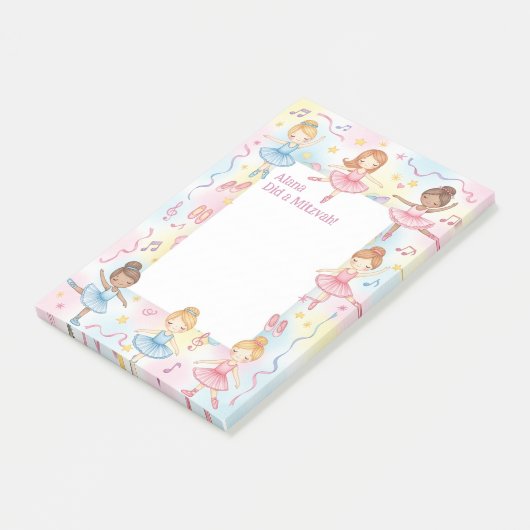 Balletthema Ballerina Dancer gepersonaliseerde mit Post-it® Notes (Schuin)