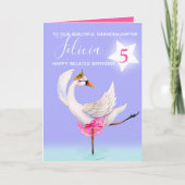 Balletzwaan kleindochter laat 5e verjaardag achter kaart (Voorkant)