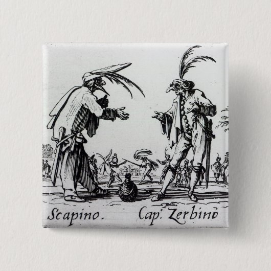 Balli de Sfessania, c.1622 2 Vierkante Button 5,1 Cm (Voorkant)