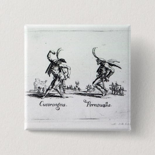 Balli de Sfessania, c.1622 Vierkante Button 5,1 Cm (Voorkant)