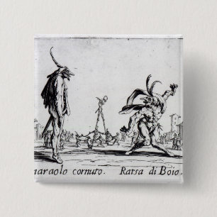 Balli de Sfessania, c.1622 Vierkante Button 5,1 Cm
