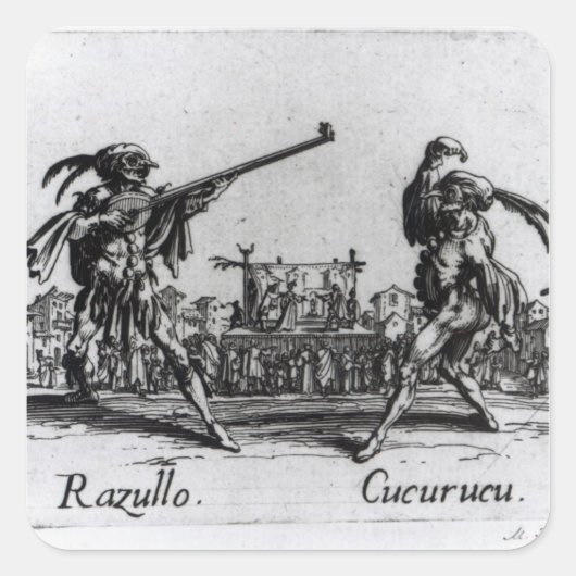 Balli de Sfessania, c.1622 Vierkante Sticker (Voorkant)