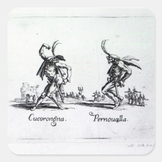Balli de Sfessania, c.1622 Vierkante Sticker (Voorkant)
