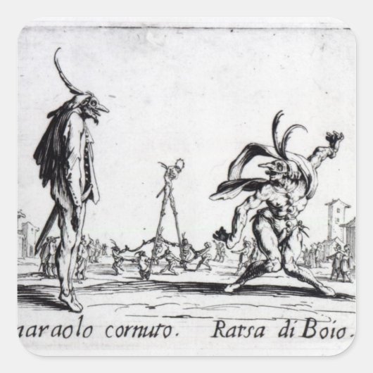 Balli de Sfessania, c.1622 Vierkante Sticker (Voorkant)