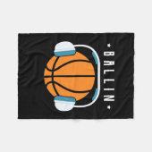 Ballin Basketball Art Fleece Deken (Voorkant (Horizontaal))