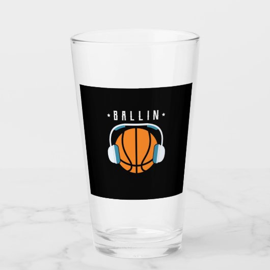 Ballin Basketball Art Glas (Voorkant)