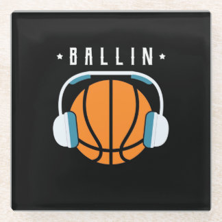 Ballin Basketball Art Glazen Onderzetter
