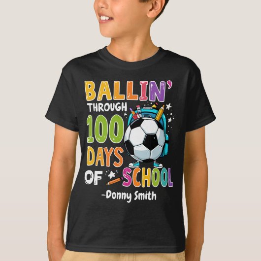 Ballin' door 100 dagen school t-shirt (Voorkant)