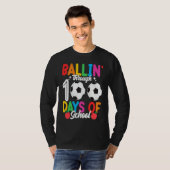 Ballin' Through 100 Days Of School  Soccer Boys Ki T-shirt (Voorkant volledig)