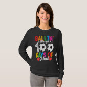 Ballin' Through 100 Days Of School  Soccer Boys Ki T-shirt (Voorkant volledig)