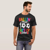 Ballin' Through 100 Days Of School Soccer Boys Ki T-shirt (Voorkant volledig)