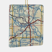 Ballinger TX-kaart Keramisch Ornament (Rechts)