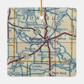 Ballinger TX-kaart Keramisch Ornament (Achterkant)