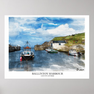 Ballintoy Harbour, Noord-Ierland Poster