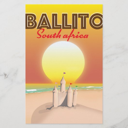 Ballito Zuid-Afrikaanse reisposter Briefpapier (Voorkant)