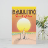 Ballito Zuid-Afrikaanse reisposter Briefpapier (Staand voorkant)