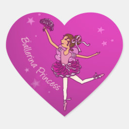 Balllerina cerise roze prinses sticker