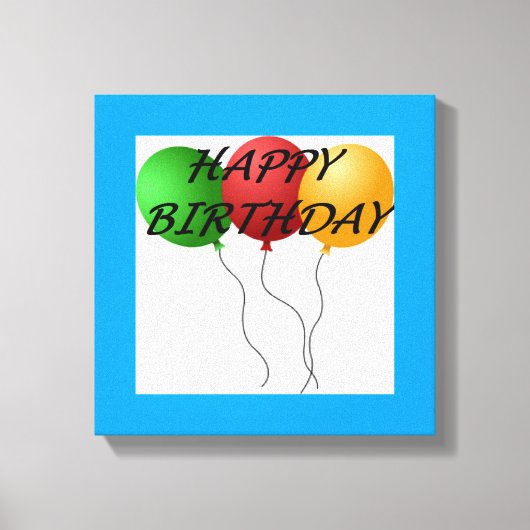 BALLOENS "HAPPY BIRTHDAY" CANVAS AFDRUK (Voorkant)