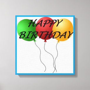 BALLOENS "HAPPY BIRTHDAY" CANVAS AFDRUK