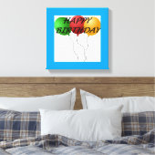 BALLOENS "HAPPY BIRTHDAY" CANVAS AFDRUK (Insitu (Slaapkamer))