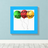 BALLOENS "HAPPY BIRTHDAY" CANVAS AFDRUK (Insitu (Houten vloer))
