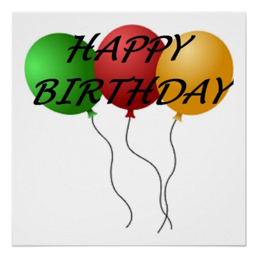 BALLOENS "HAPPY BIRTHDAY" PERFECT POSTER (Voorkant)