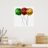 BALLOENS "HAPPY BIRTHDAY" POSTER (Keuken)